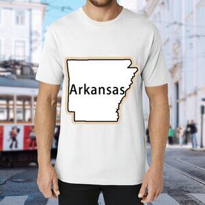Arkansas State Outline Graphic Tee - White